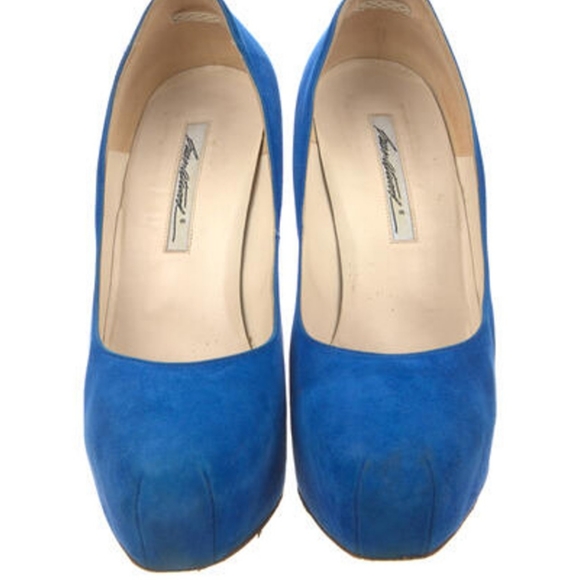 Brian Atwood Maniac cobalt blue suede high heel pumps 39 $600 - Picture 4 of 8